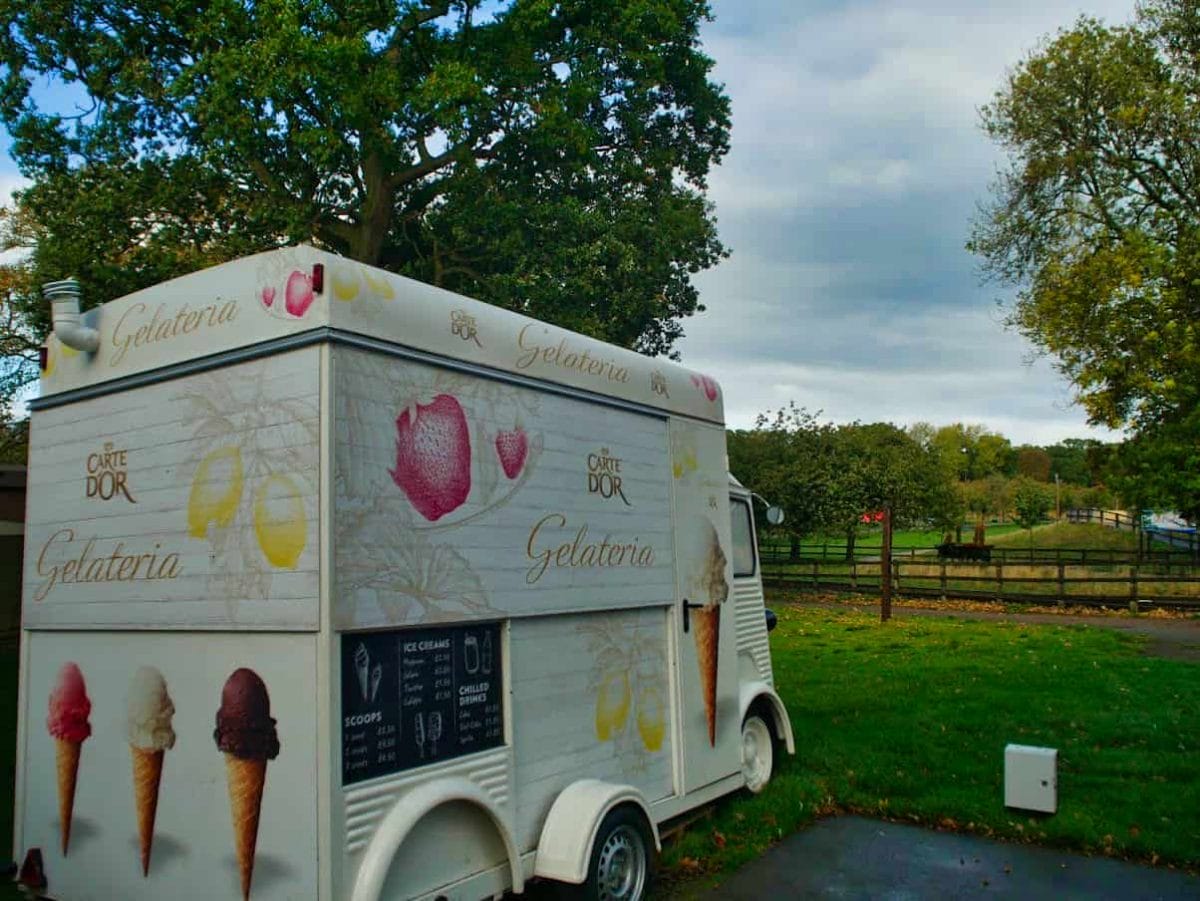 Ice cream van in the middle of Whipsnade Zoo