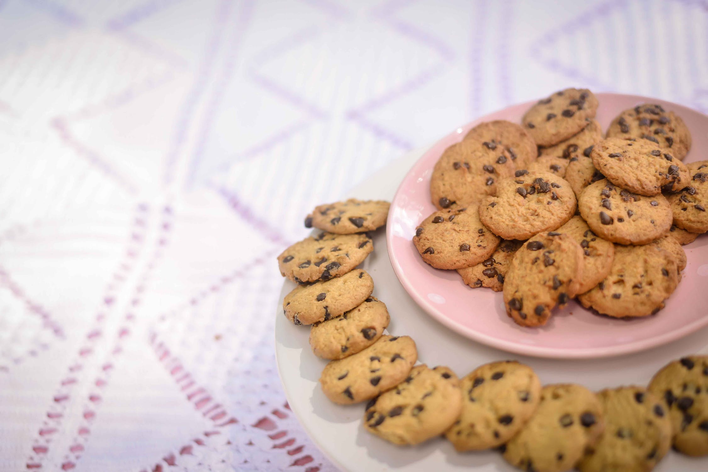 Two plates of cookies