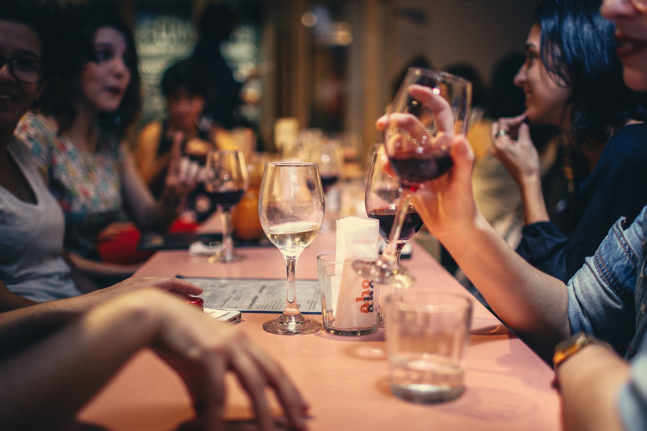 A group of women drinking wine