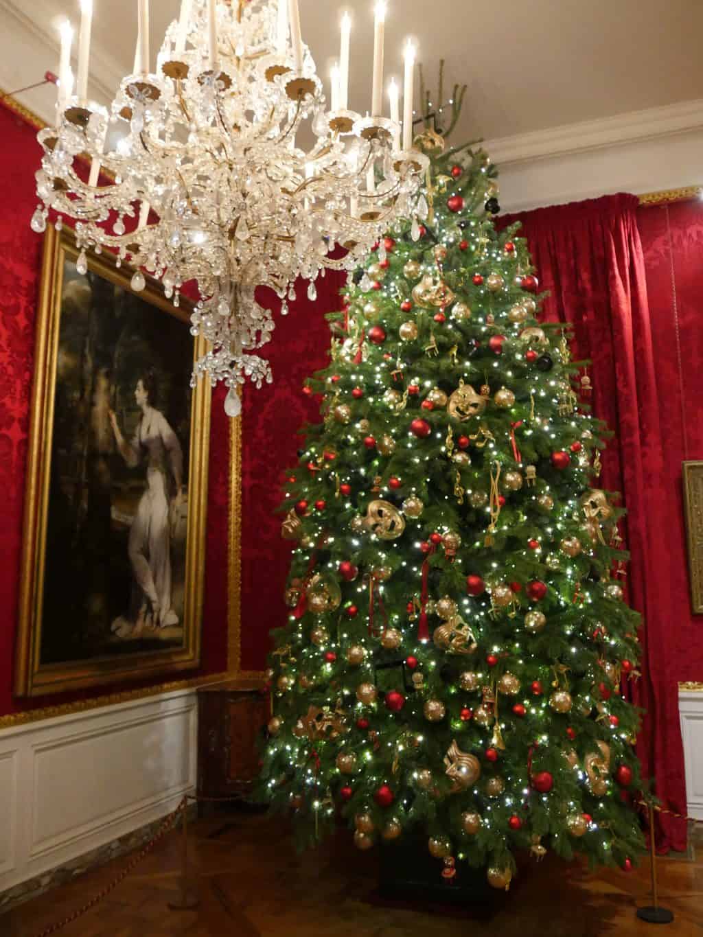 A Christmas tree inside Waddesdon Manor