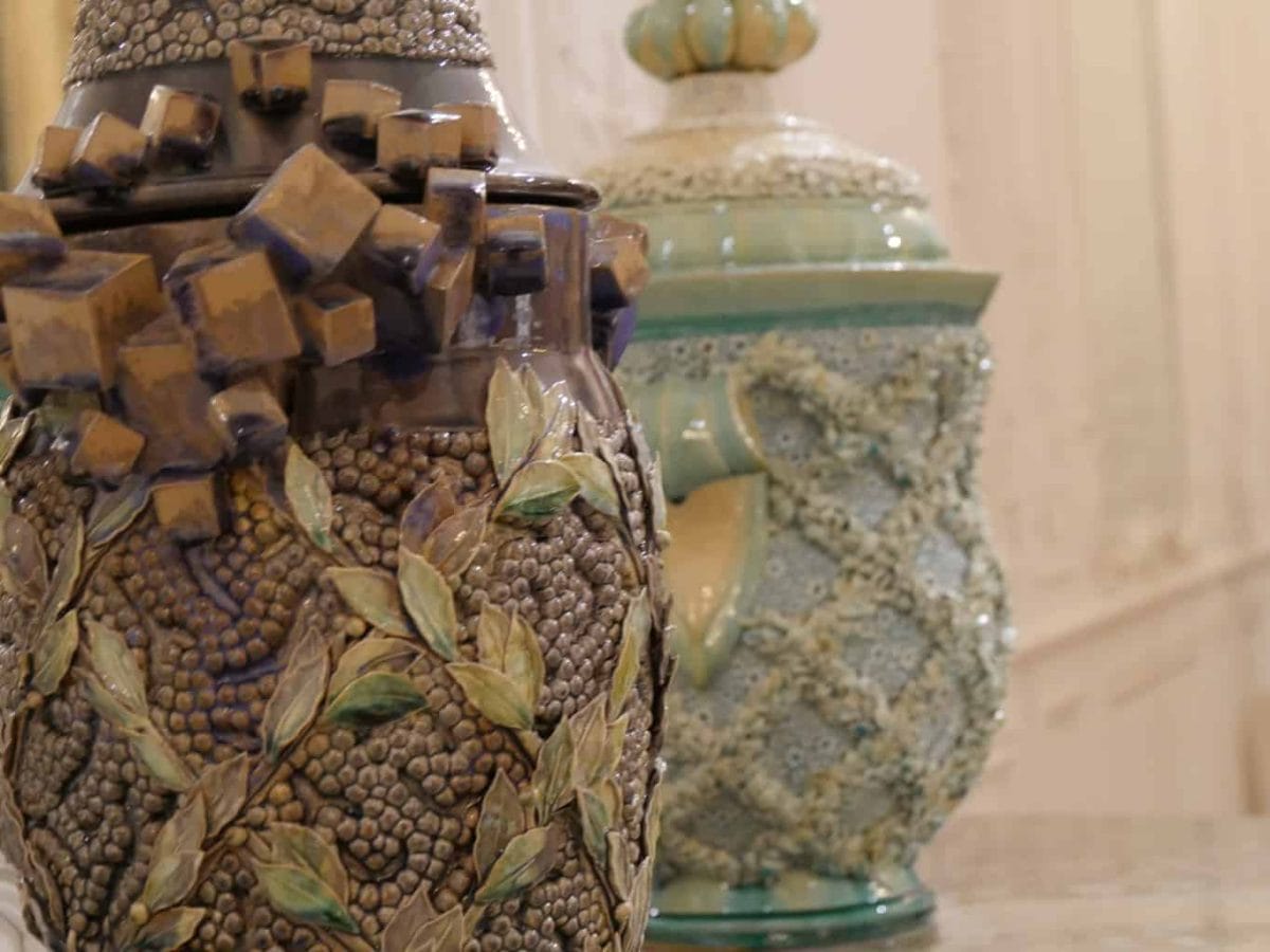 Decorative vases inside Waddesdon Manor
