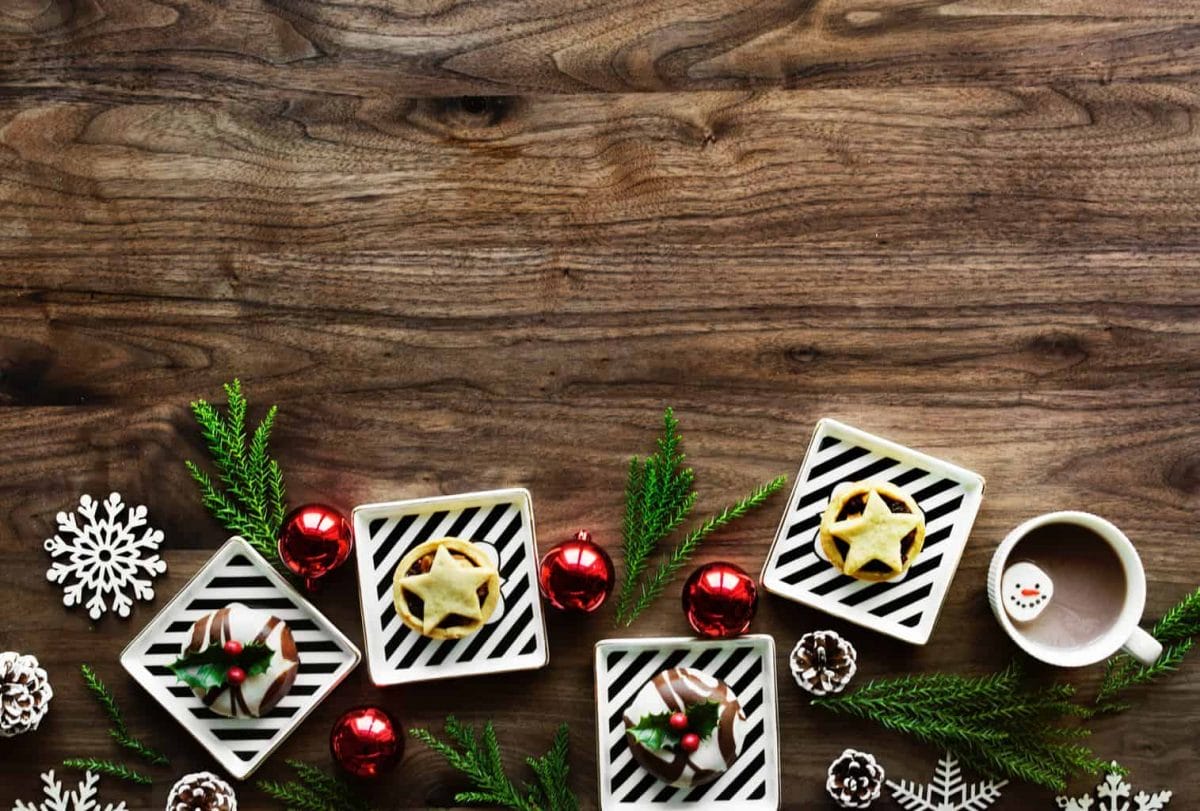 Christmas mince pies on a table