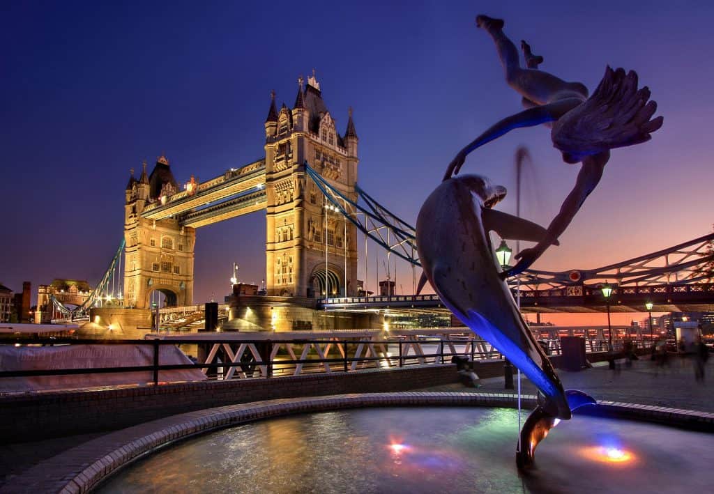 Tower Bridge at nighttime