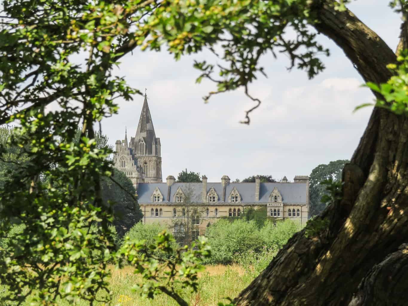 Christchurch College Oxford seen through trees