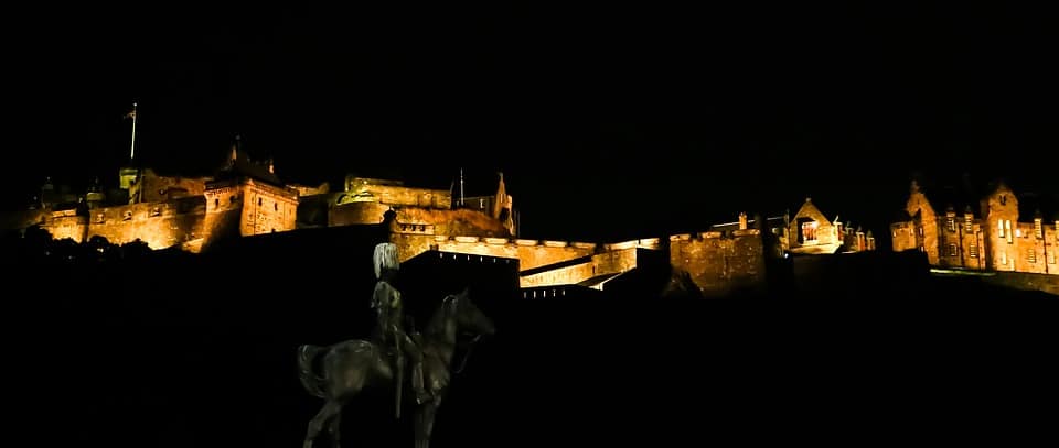 Edinburgh castle at night