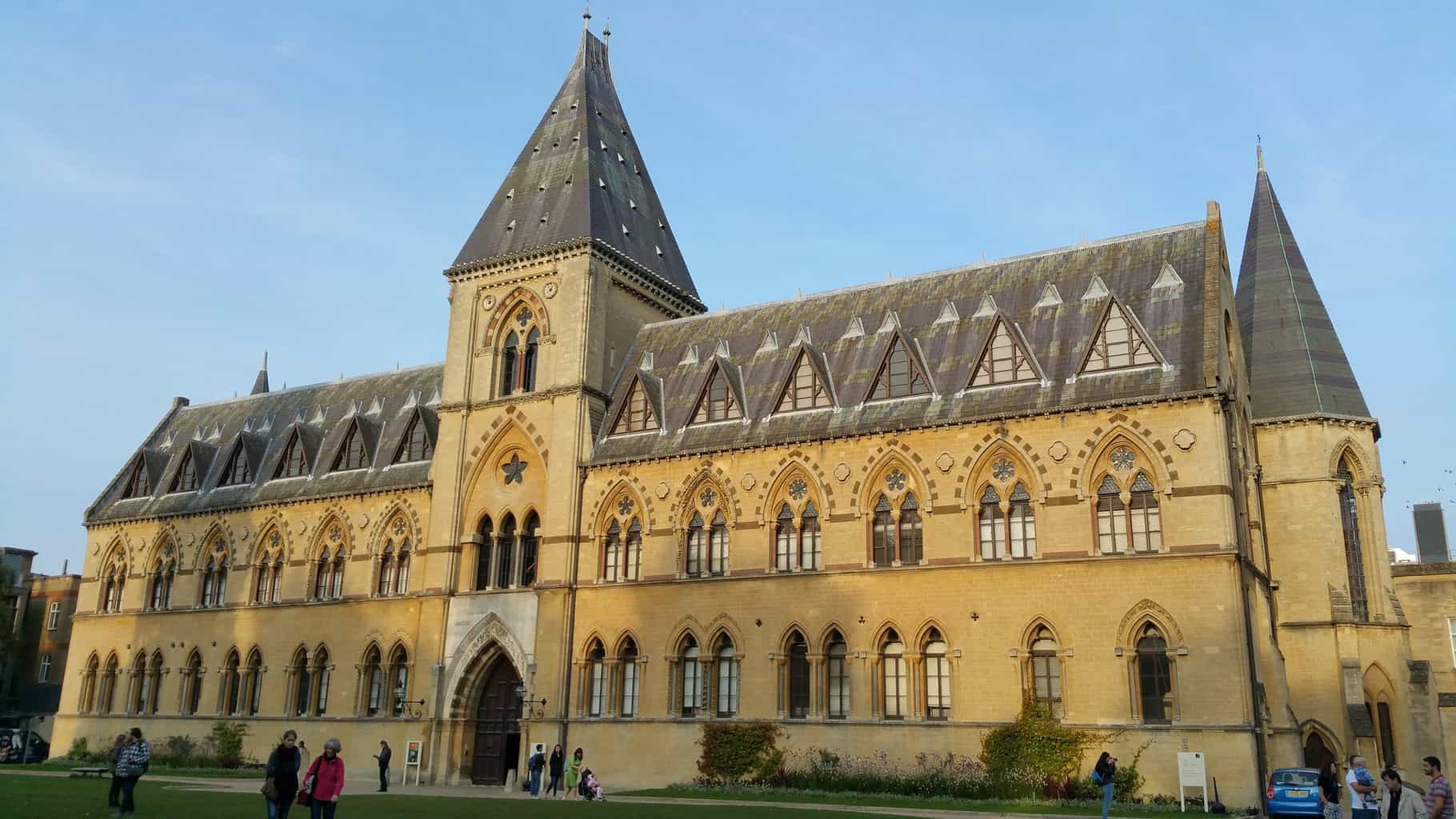 Oxford Museum of Natural History from outside with blue sky