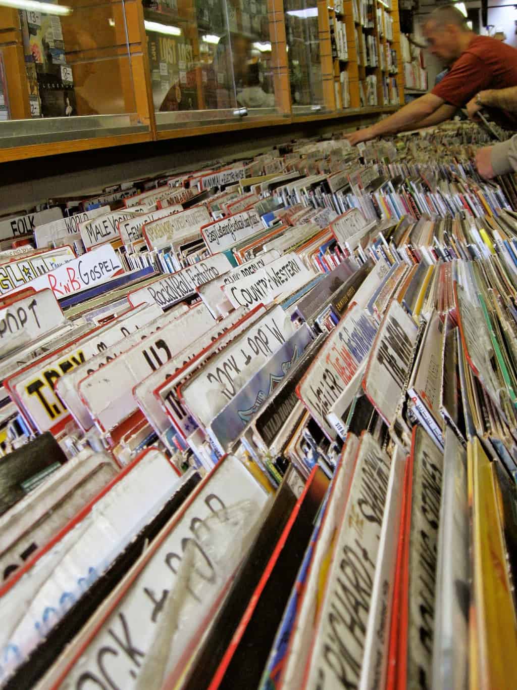 Second hand vinyl records in Camden shop in London