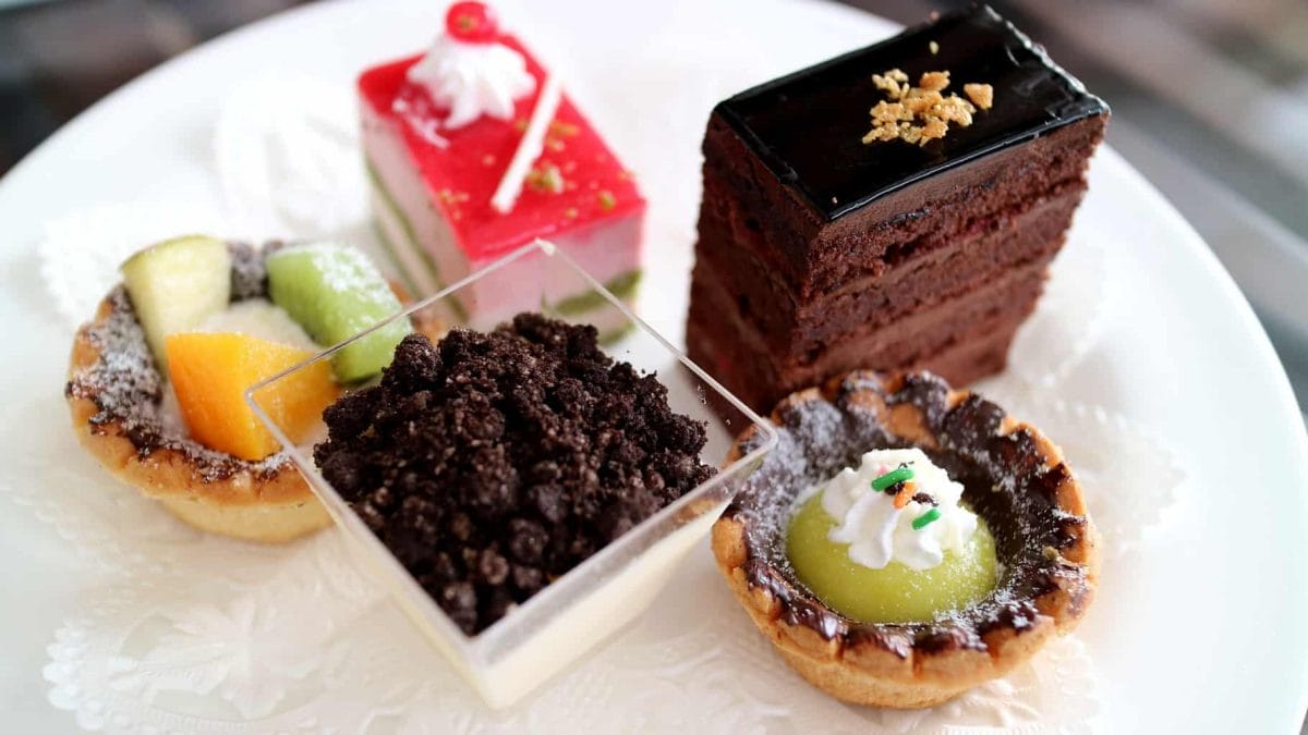 Cakes at afternoon tea