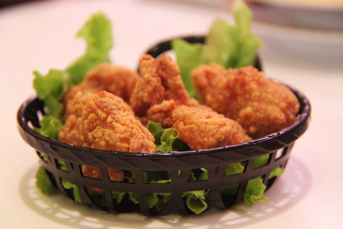 Chicken Nuggets in a black basket