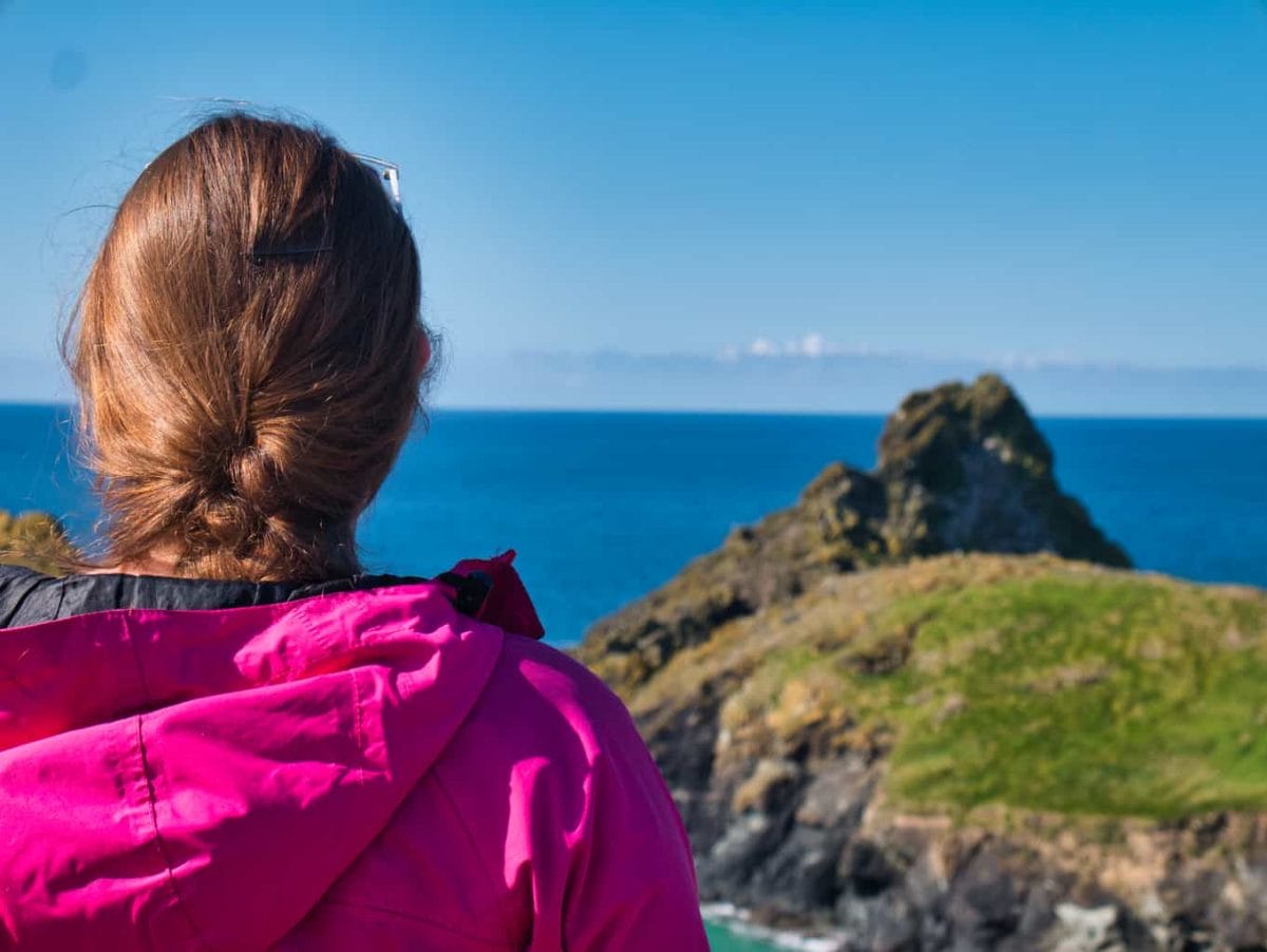 Kalyn looking out over Kynance Cove