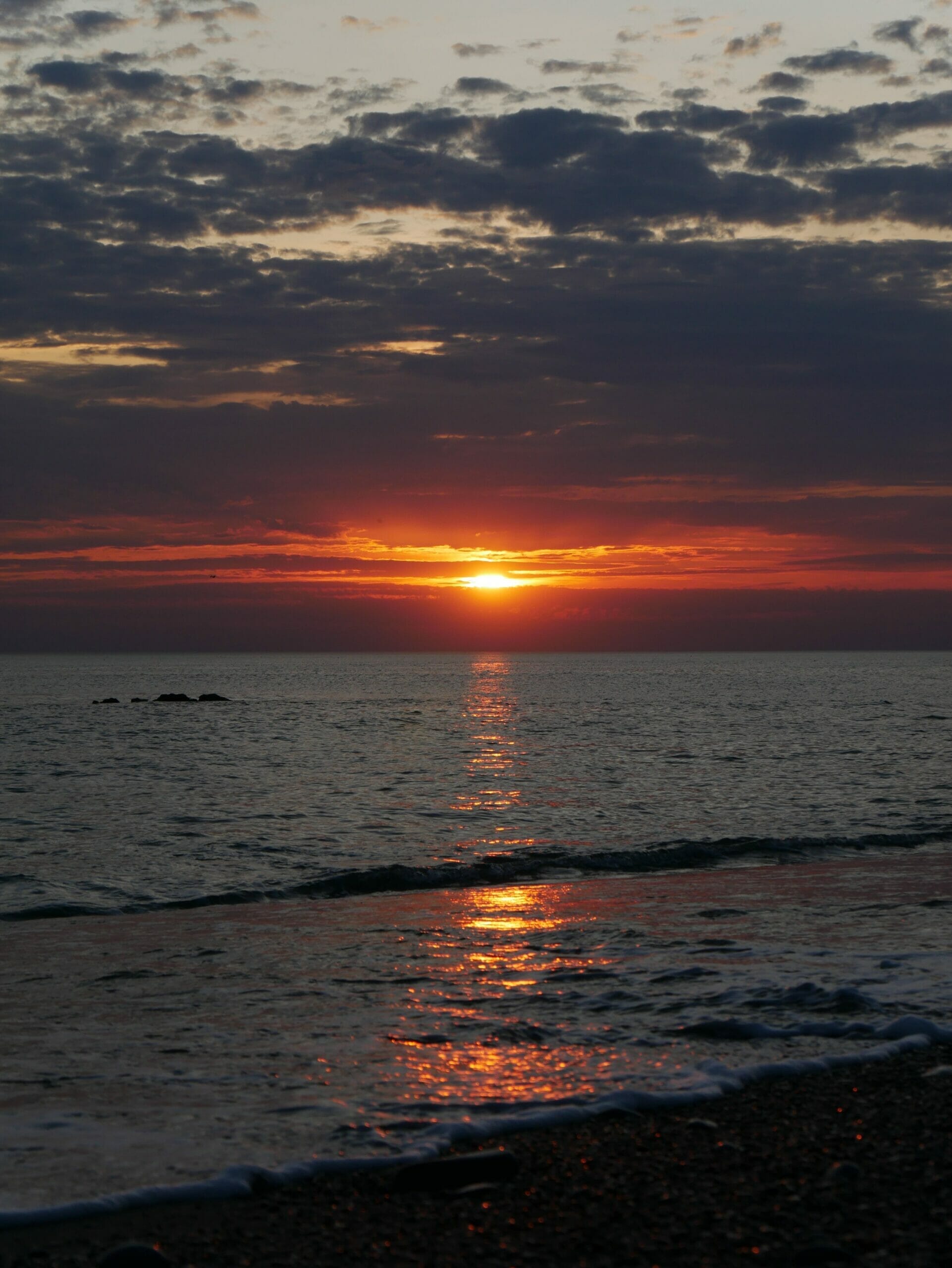 A deep red sunset in Aberystwyth