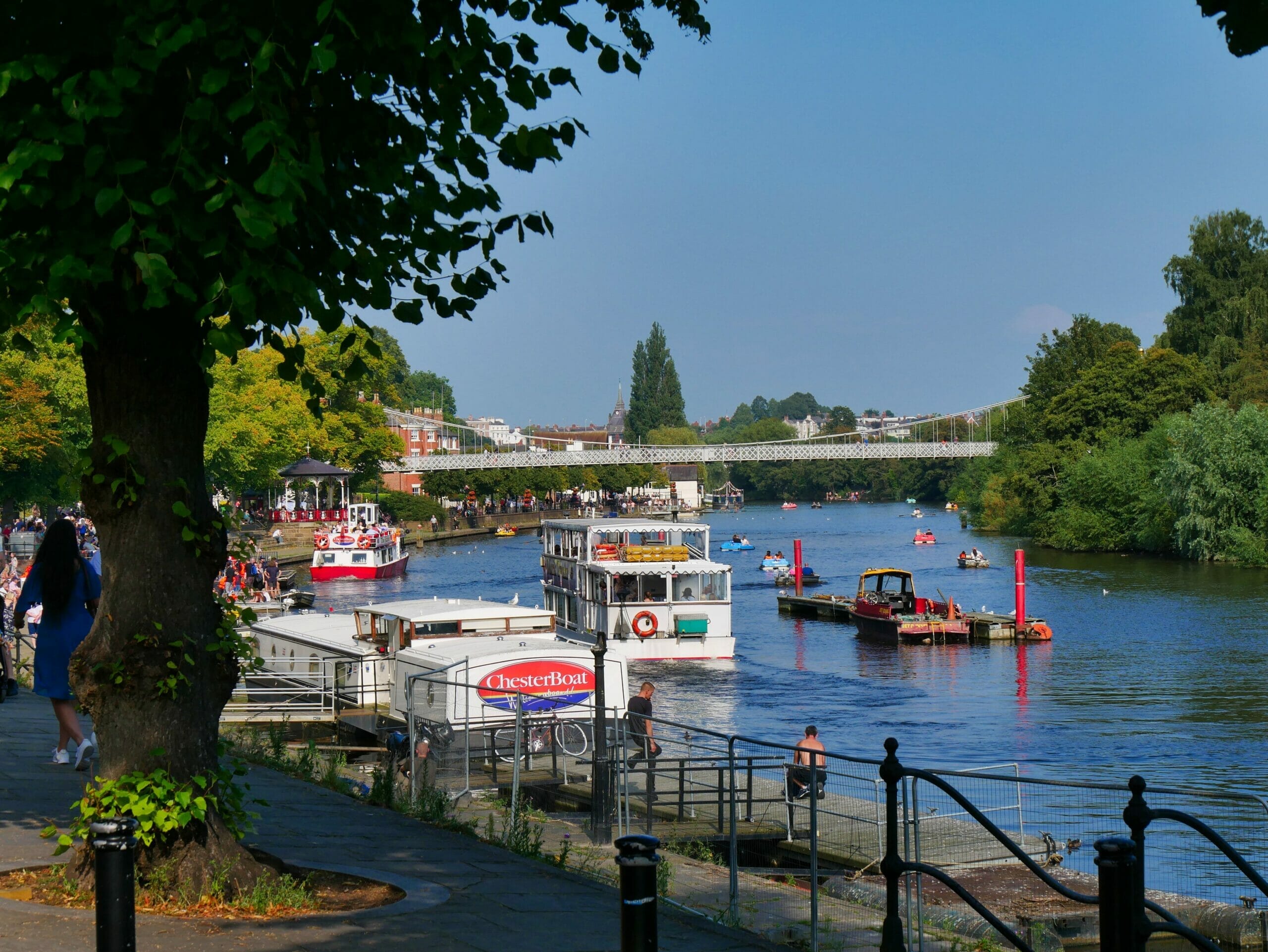 Boats on the river in Chester