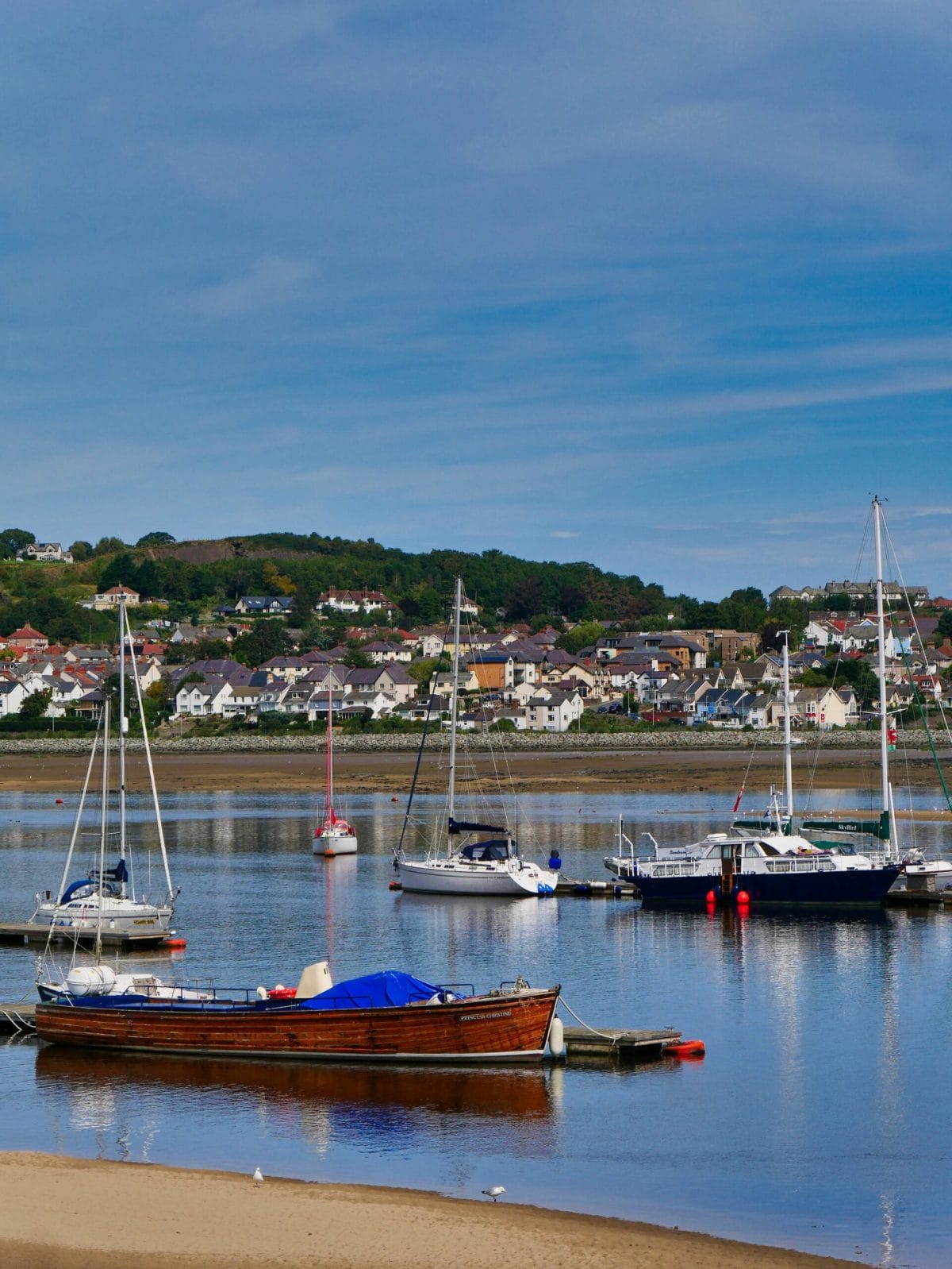 Boats in the water in Conwy, Wales