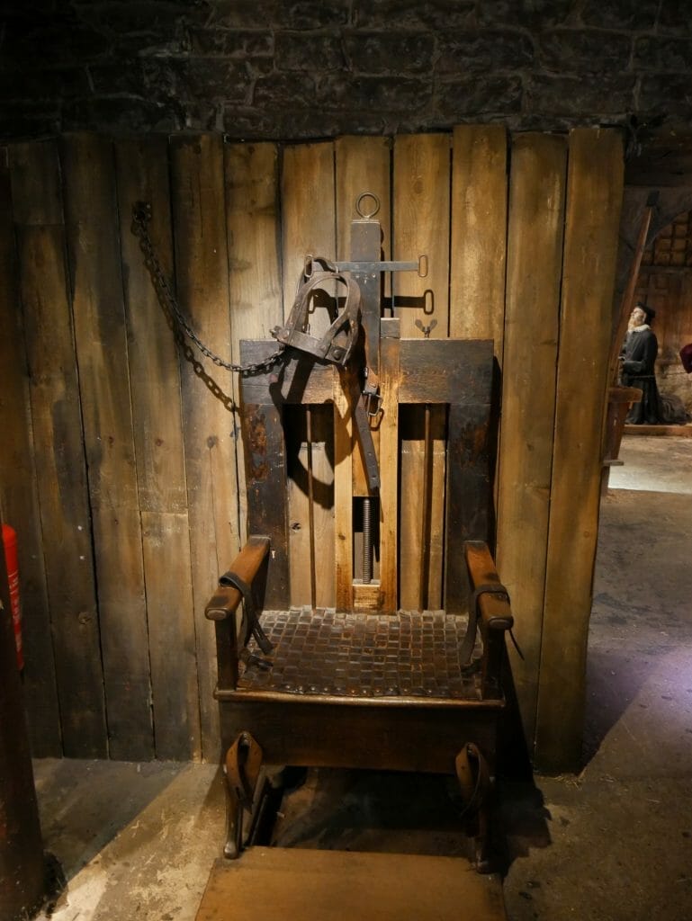 A torture chair at The Clink Prison Museum in London Bridge