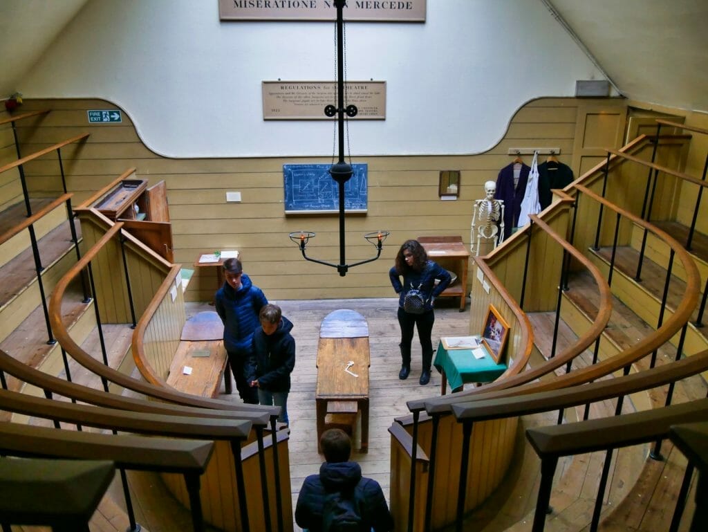 A reconstructed operating theatre at The Old Operating Theatre in London Bridge