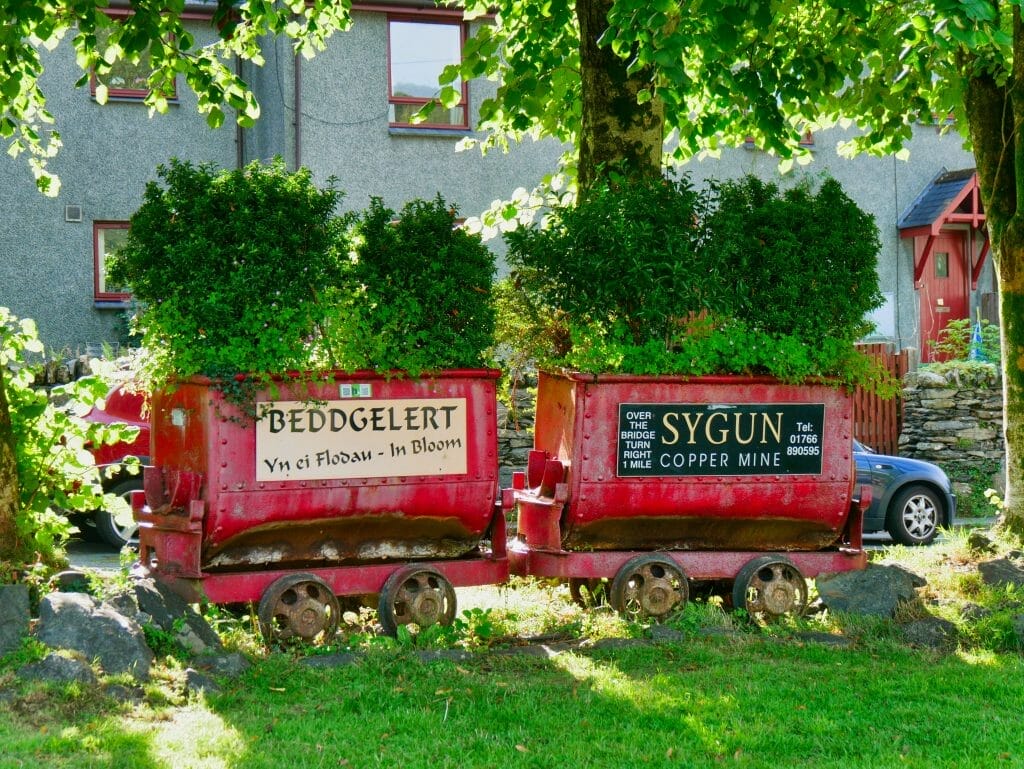 A Beddgelert sign made on a miniature train