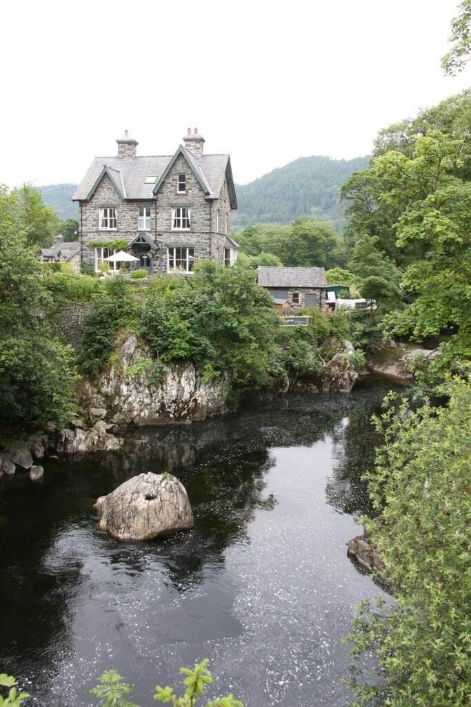 House next to the river in Betws-y-Coed Wales
