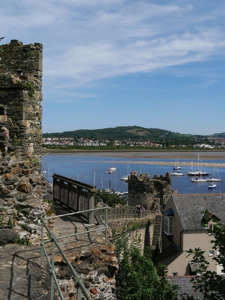 A view over the water from the town wall in Conwy