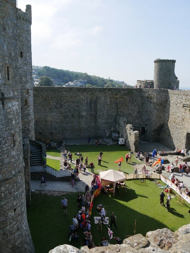 People doing activities inside Harlech Castle