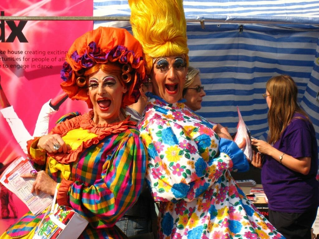 Two Pantomime actors dressed up