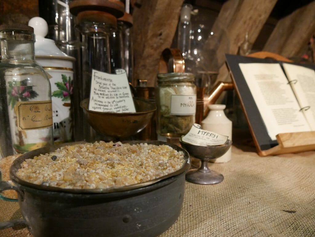 Herbs in bowls at the Old Operating Theatre, London