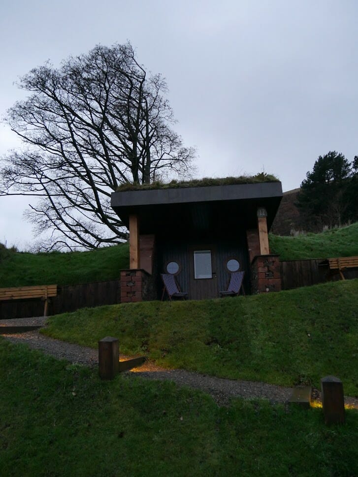 The outside of a hobbit hole at The Quiet Site Ullswater