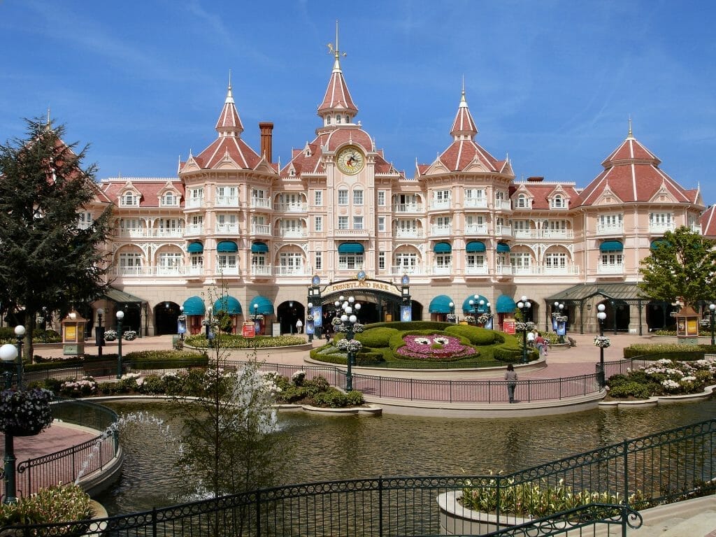Disneyland Hotel with blue sky