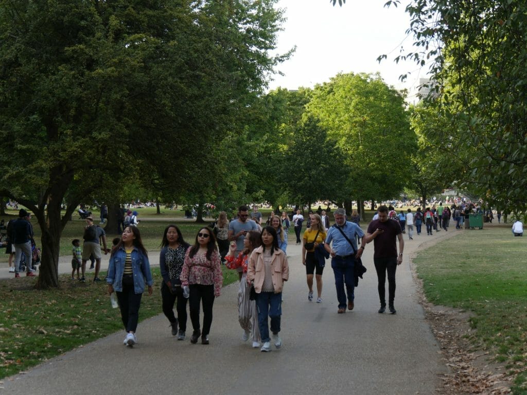 People walking in Hyde Park London