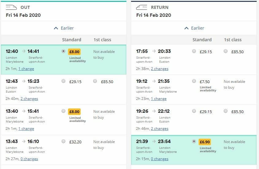 travel directions from london to stratford upon avon