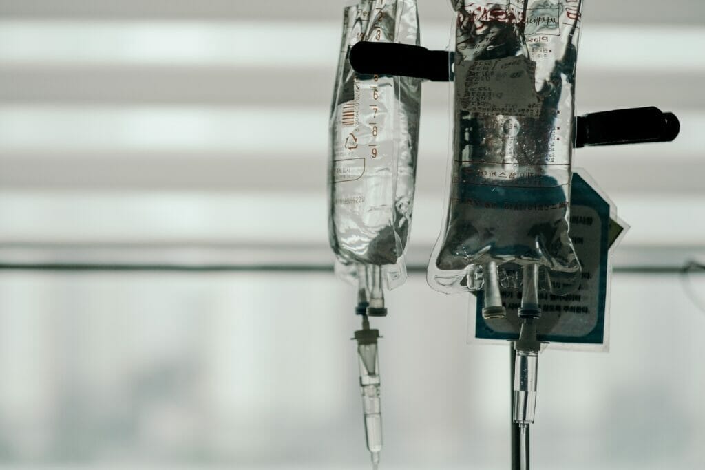 saline drip in hospital