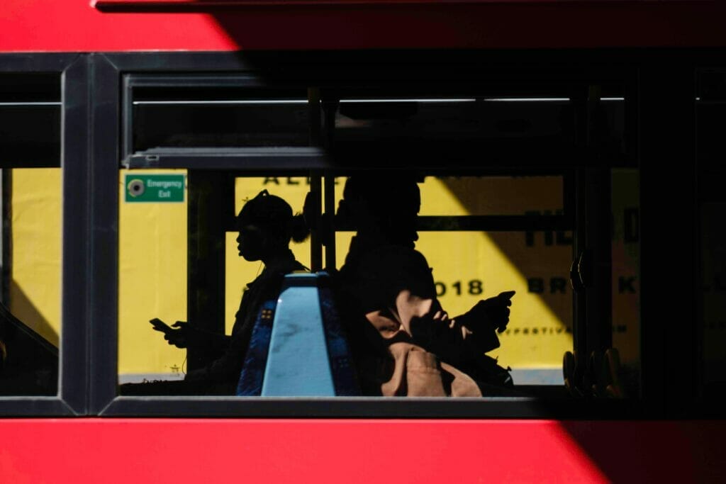 people on London bus