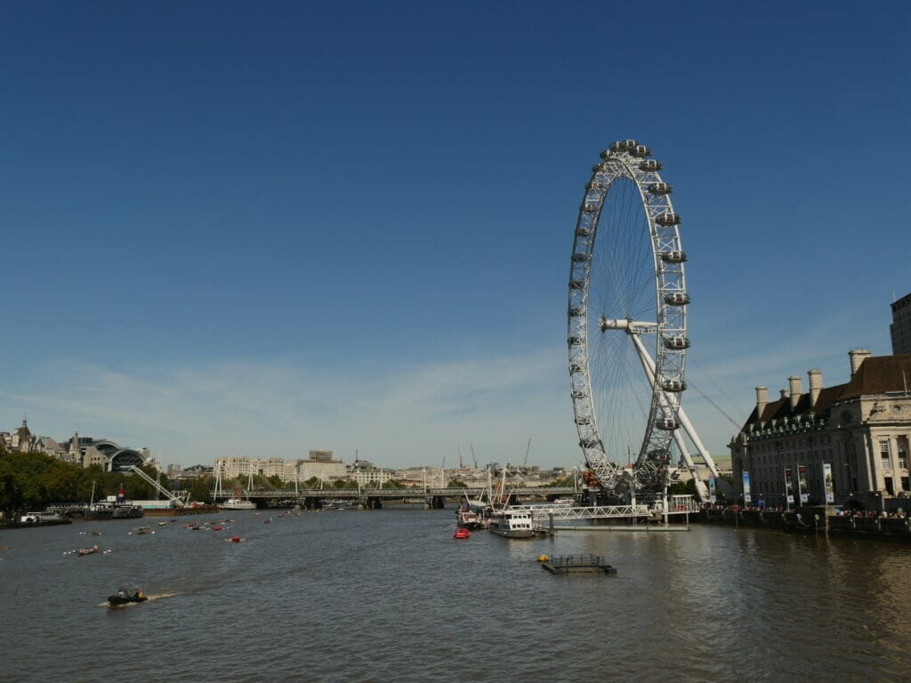 London Eye from a nearby bridge