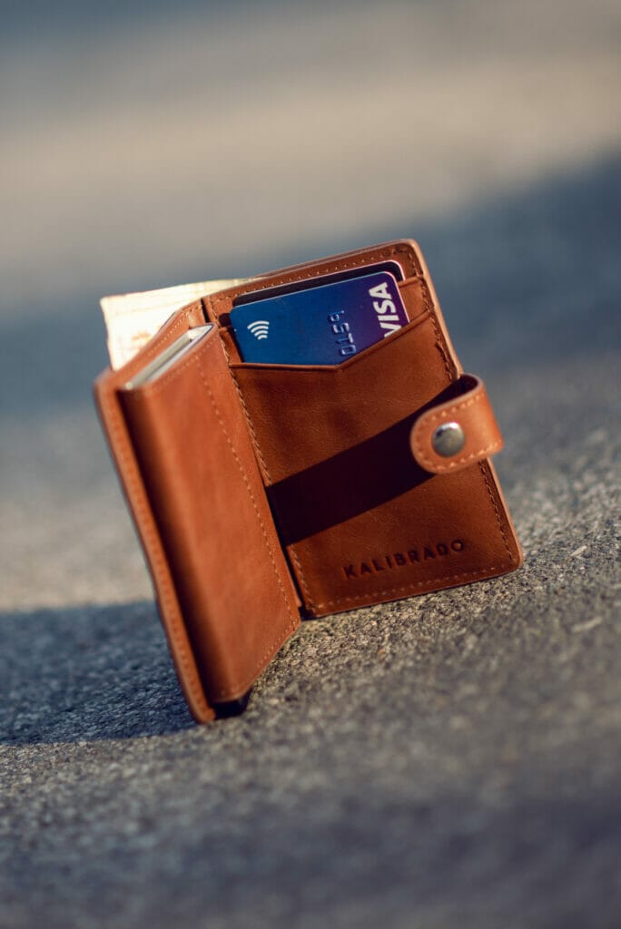 wallet with cards in it