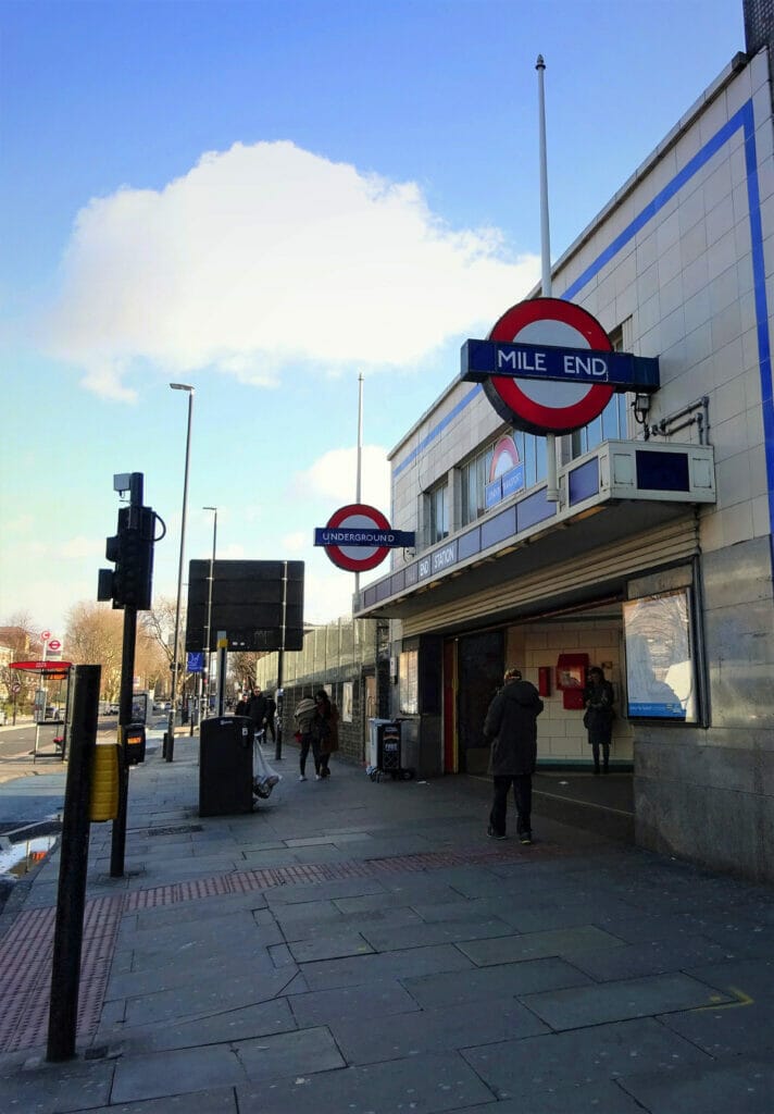 Mile End tube station exterior