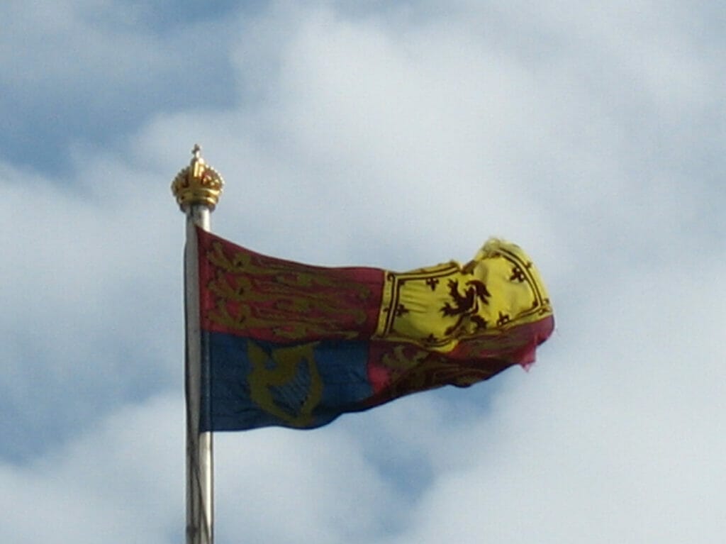 royal standard flag flying